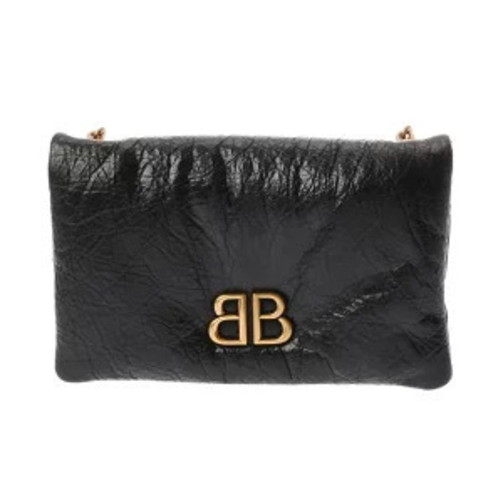 Balenciaga Bag MONACO Black Arena Calfskin Handbag